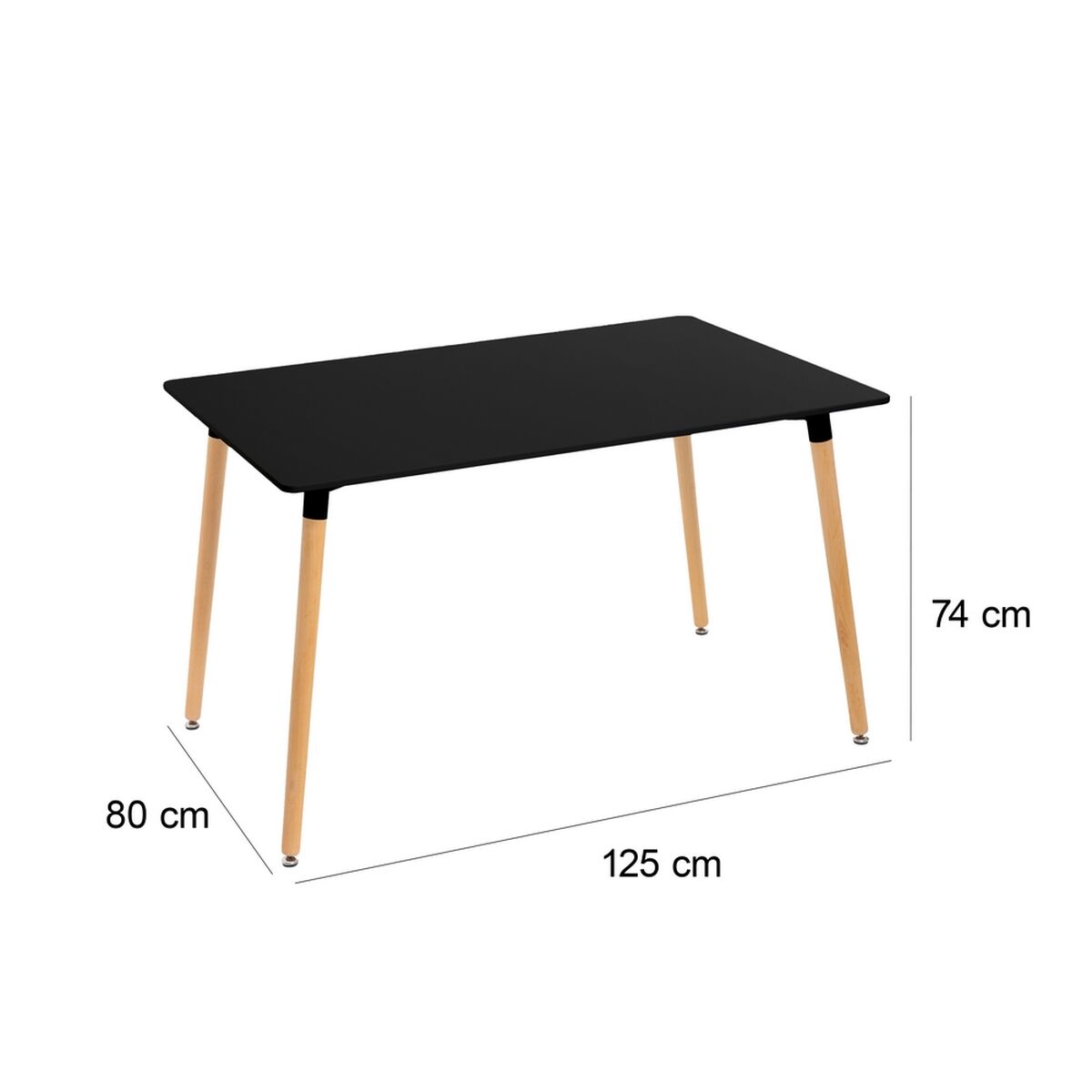 Bord Sort Natur 120 x 80 x 75 cm